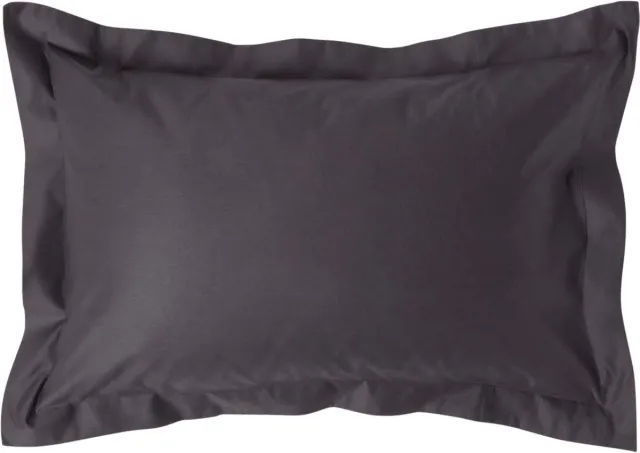 Homescapes Luxe Satijn Kussensloop 50x75 cm met Sierrand – Antracietgrijs – 100% Egyptisch Katoen – Draaddichtheid 1000