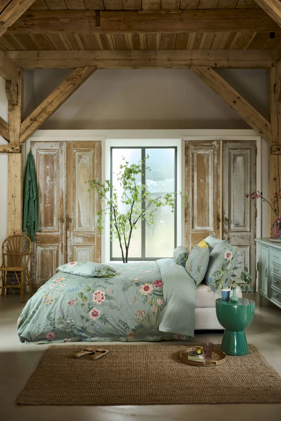 Pip Studio Everbloom dekbedovertrek lits-jumeaux groen, foto 2