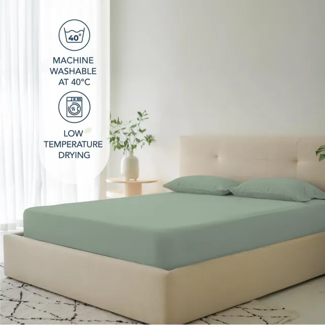 Famanu hoeslaken 160 x 200 hoes 35 cm voor dikke matras - 100% microvezel - lichtgroen, hoeslaken met volledig elastiek