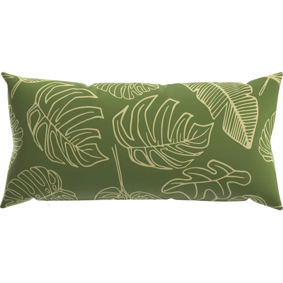 vidaXL Kussensloop 6 st HEERLEN Bladontwerp 40 x 70 cm Polyester Groen