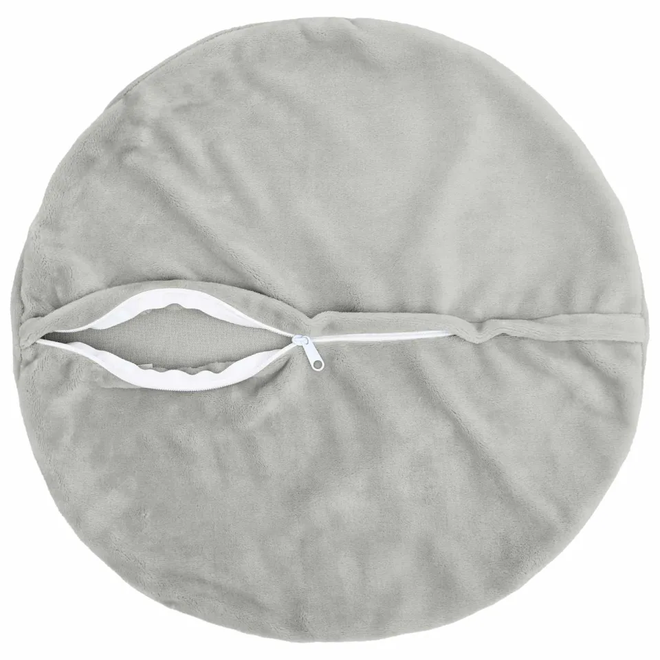 vidaXL Kussensloop 2 st HEERLEN Lichtgrijs Dia. 60 cm Flanel, foto 4