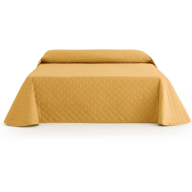 Belmarti Bedsprei Duo Quilt Bedmaat 180/200cm Spreimaat 270x270cm Mosterdgeel