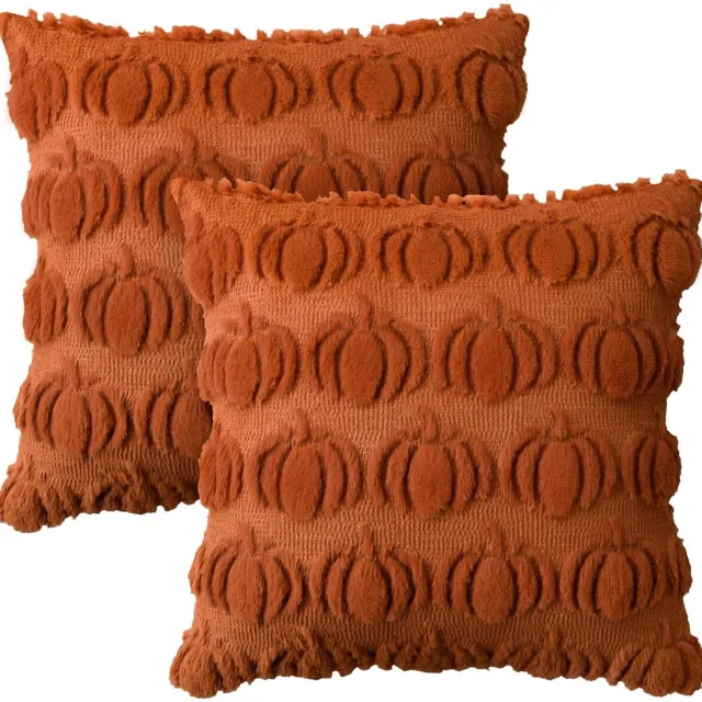 Duraxl Kussensloop - 45 x 45 cm - 2 stuks - Herfst Karamel
