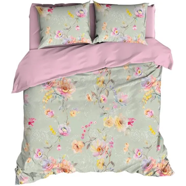 Satin D Or Satin d'Or Charlotte Dekbedovertrek - Lits-jumeaux - Lits-jumeaux (240x200/220 cm + 2 slopen) - Zachtgroen