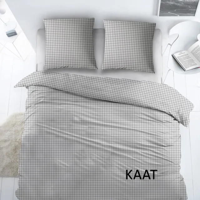 Sleepnight Dekbedovertrek Katoen Kaat - Grijs - 140 x 200/220 cm + 1 kussensloop - [Grijs]