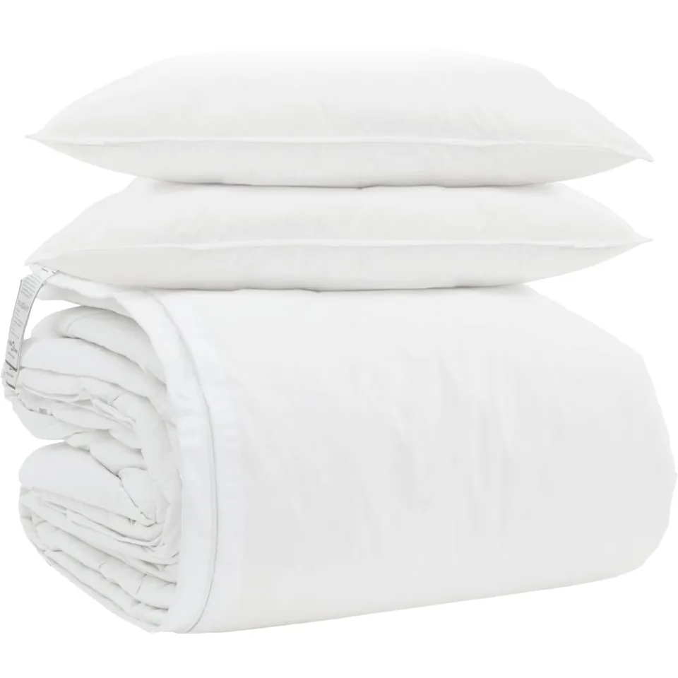 vidaXL Dekbed Set met kussen 3 st Wit Donsveertjes, foto 3