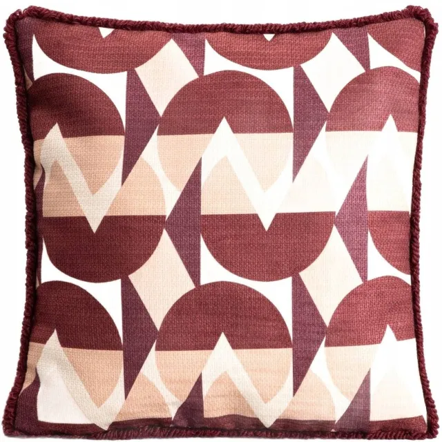 Homla CHERRY CHIC Kussenhoes 45x45cm - Stijlvol bordeaux, beige en roze bordeauxrood, beige en poederroze