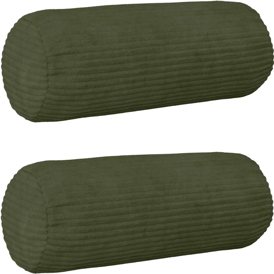 vidaXL Kussensloop 2 st HEERLEN Groen Dia. 15 x 40 cm corduroy, foto 3