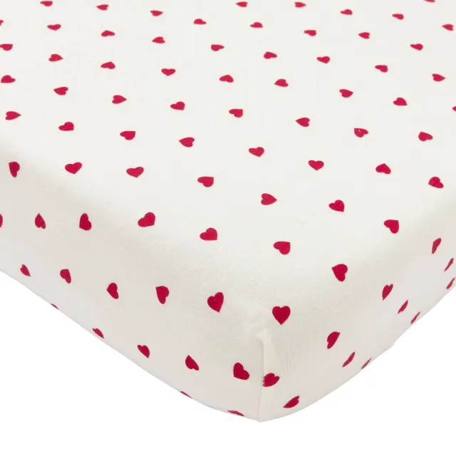 Meyco junior bed hoeslaken Sweet Heart white/red Wit/rood