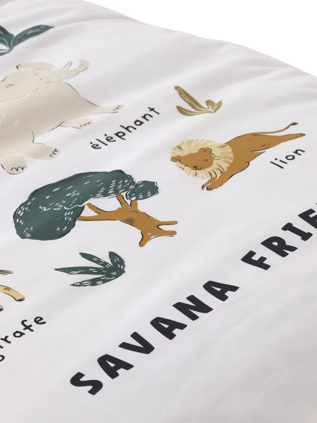 vertbaudet Set dekbedovertrek + kussensloop voor babybed SAVANA Meerkleurig