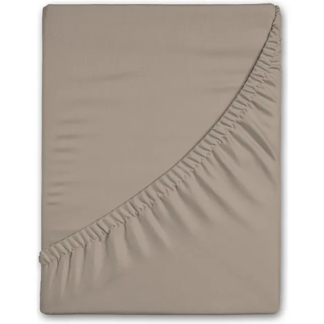 Good Morning hoeslaken effen kleur - Lits jumeaux 180x220 cm - Zand - 100% Katoen flanel Sand