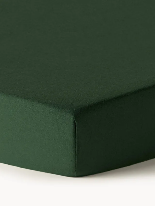 Westwing Collection Topper-hoeslaken Biba, flanel Groen