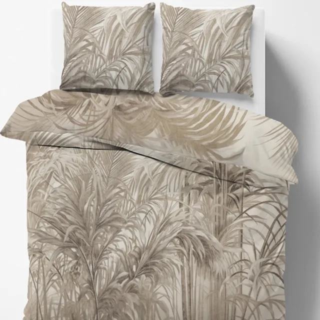 iSleep Dekbedovertrek Anouk - Tweepersoons - 200x200/220 cm - Zand