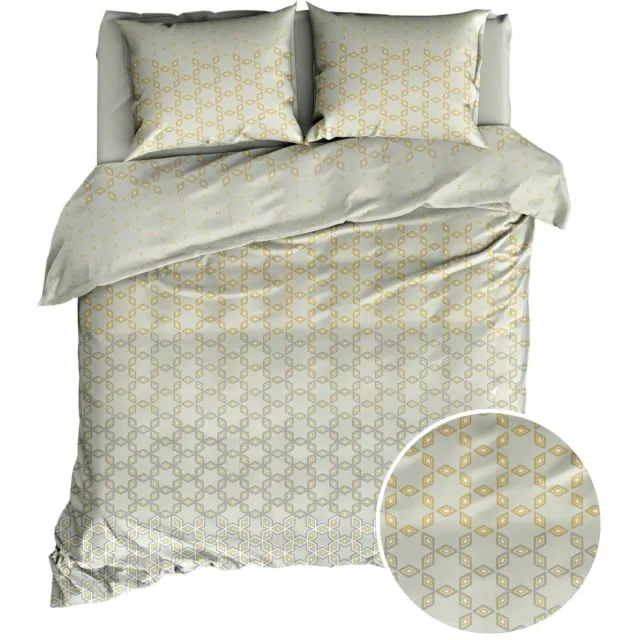 Satin D Or SATIN D'OR Satijn Dekbedovertrek 240X200/220 Facett Beige/Grijs