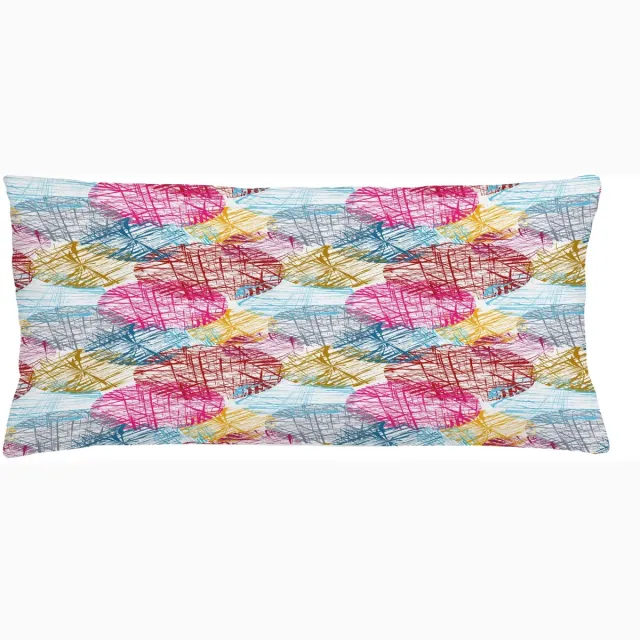 ABAKUHAUS Kussenhoes – Knutselcirkels – 90×40 cm – Multi Meerkleurig