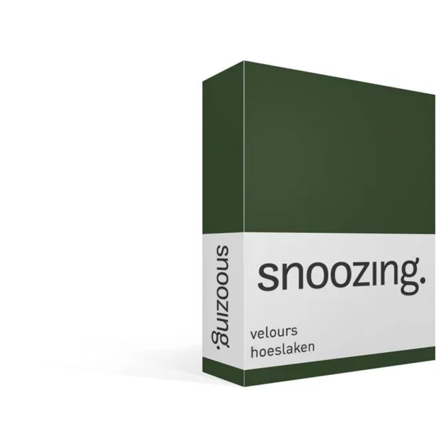 Snoozing velours hoeslaken - 70/80x200/220 cm - Eenpersoons - Donker Groen