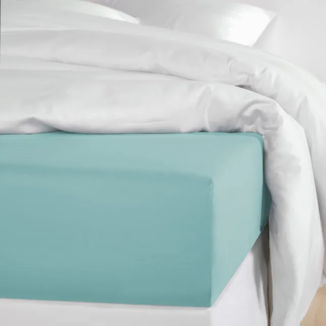De Witte Lietaer Hoeslaken Olivia Sea Angel - 160 x 200/220 x h 30 - Blauw - Katoen Satijn
