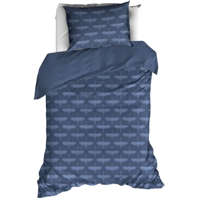 De Witte Lietaer Dekbedovertrek Crane Blue - Flanel Blauw
