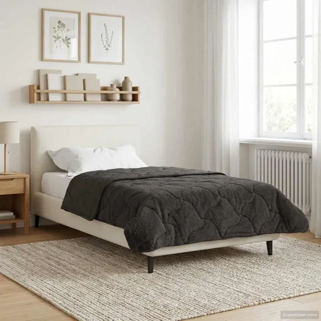 vidaXL Zomer Dekbed 155 x 200 cm Zomer Antraciet Ademend Anthraciet