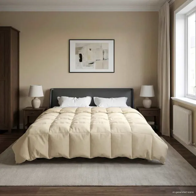 vidaXL Vol jaar dekbed 200 x 220 cm Microfiber (100% polyester) Crème