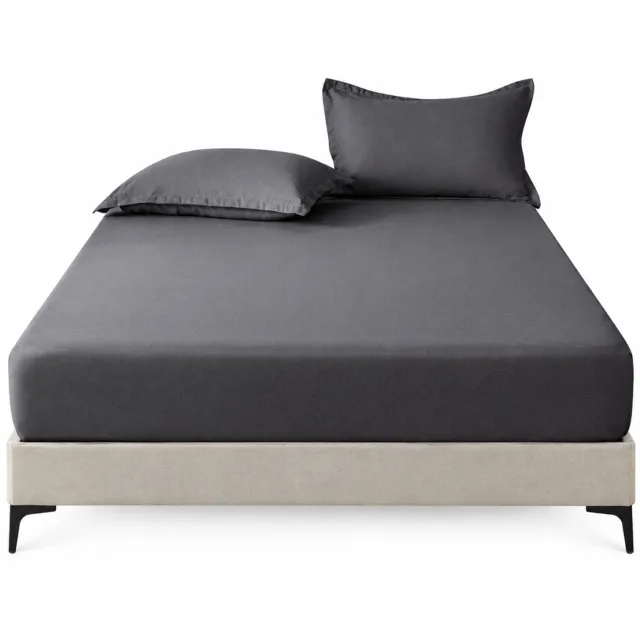 SWGOTA Donkergrijs hoeslaken 120 x 200 cm - Polyester - Effen
