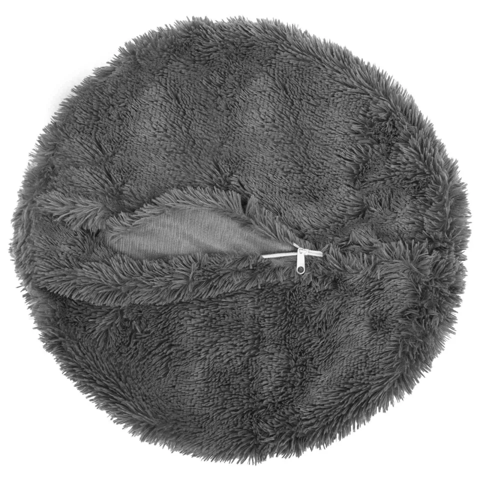 vidaXL Kussensloop 6 st HEERLEN Lichtgrijs Dia. 30 cm PV Fleece, foto 4