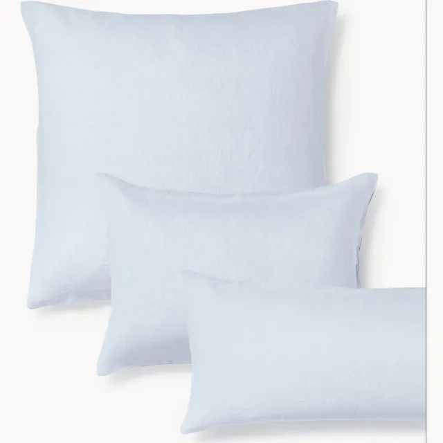 Westwing Collection Gewassen linnen kussenhoes Airy Lichtblauw