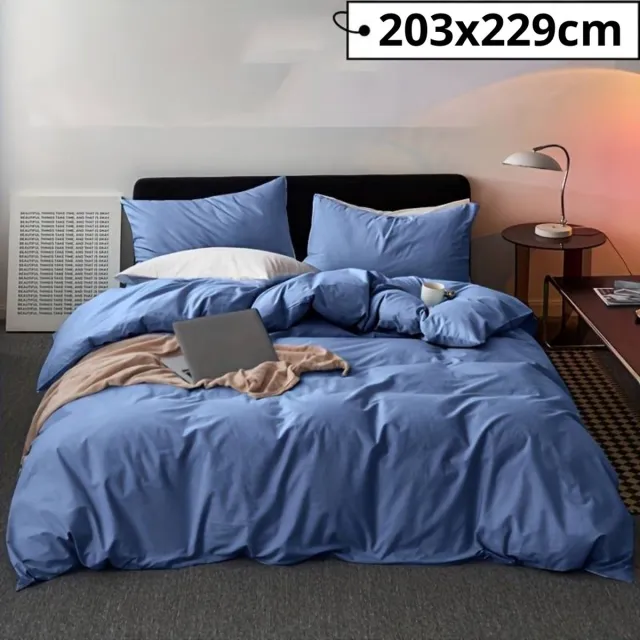 Nivard Zacht Dekbed - Dekbedovertrek - Beddengoed - 203x229cm - Blauw