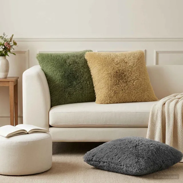vidaXL Kussensloop 6 st HEERLEN Groen 60 x 60 cm PV Fleece