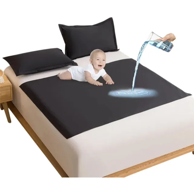 rimmo Waterdichte Matrasbeschermer TPU – Urine Beschermmat voor Volwassenen, Baby’s, Ouderen en Zwangere Vrouwen – Waterdichte Matrasbeschermer voor Bed, Matras en Massage Gebruik - Zwart - 110x150cm