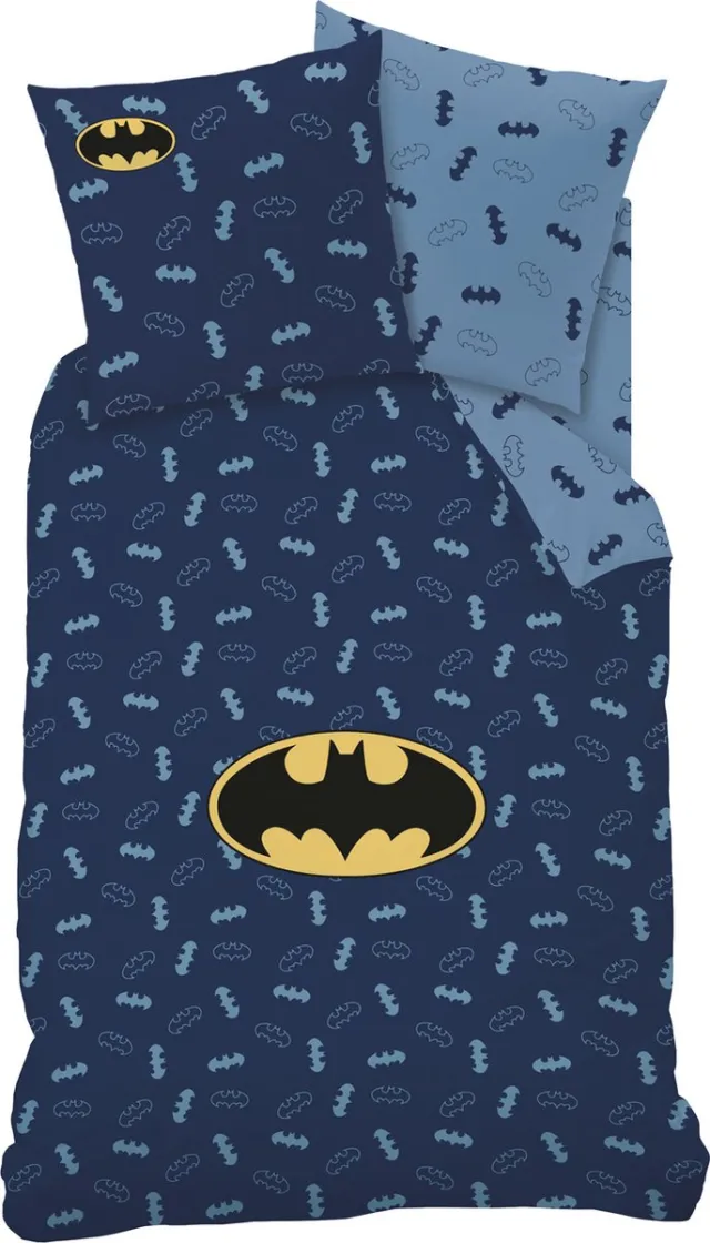 Batman Dekbedovertrek Iconic - Eenpersoons - 140 x 200 cm - Katoen Blauw