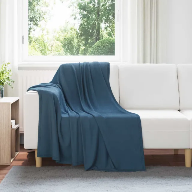 vidaXL plaid Marineblauw 170 x 130 cm 0,31 kg Fleece, foto 2