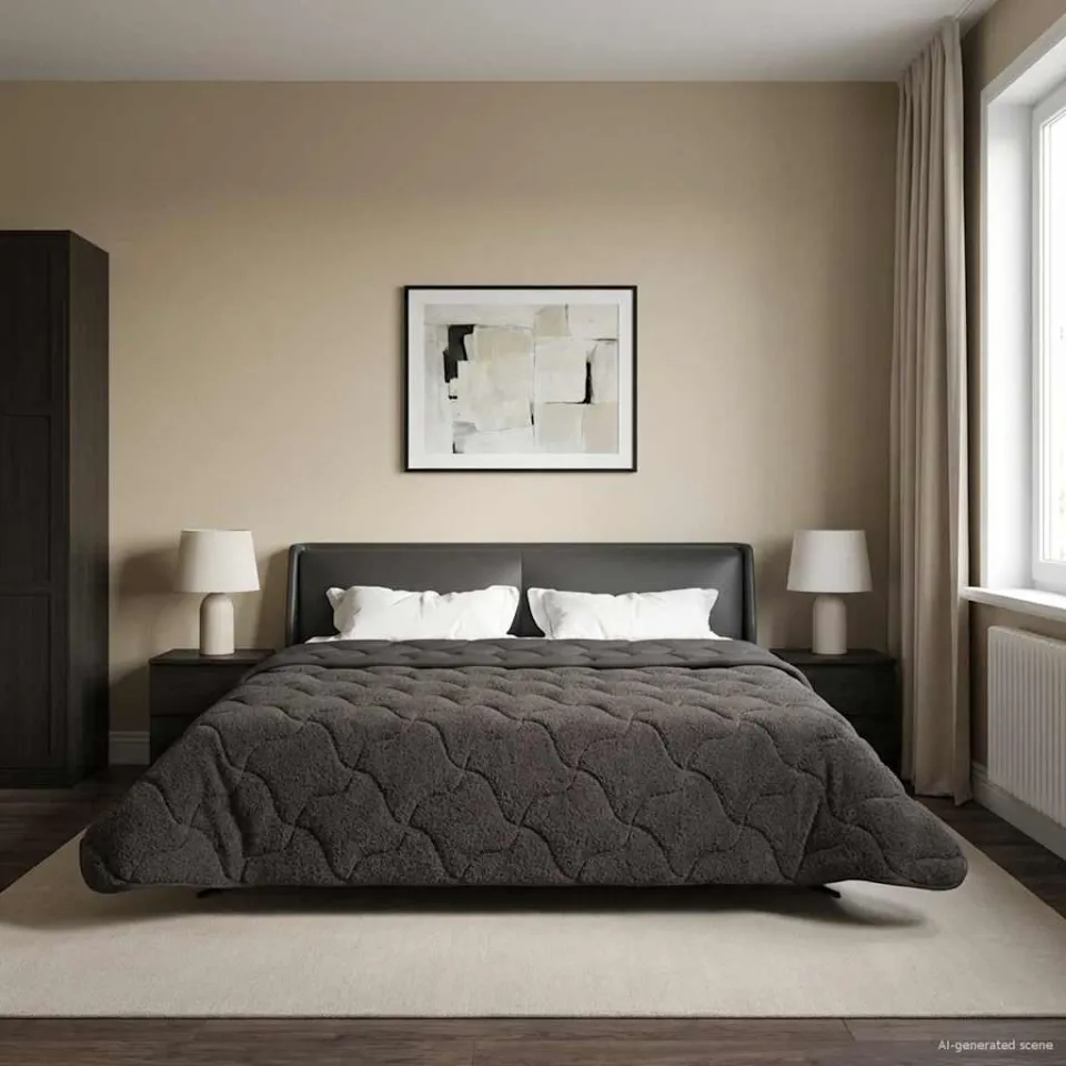 vidaXL Zomer Dekbed 260 x 240 cm Zomer anthraciet, foto 4