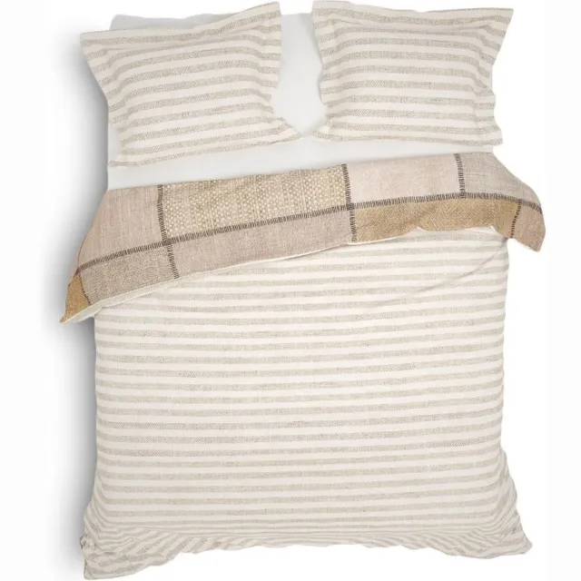 Heckett & Lane Rida - Dekbedovertrek - 1 kussensloop - Woven Beige