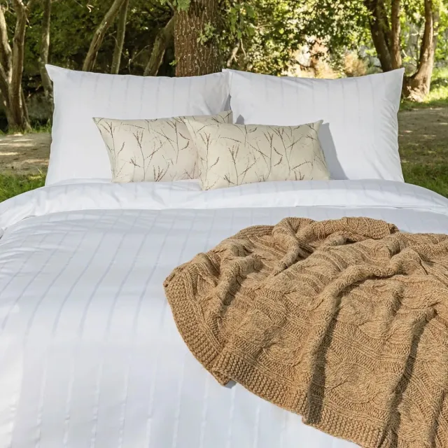 Dommelin Dekbedovertrek Ajour Stripes Percal 200TC Wit