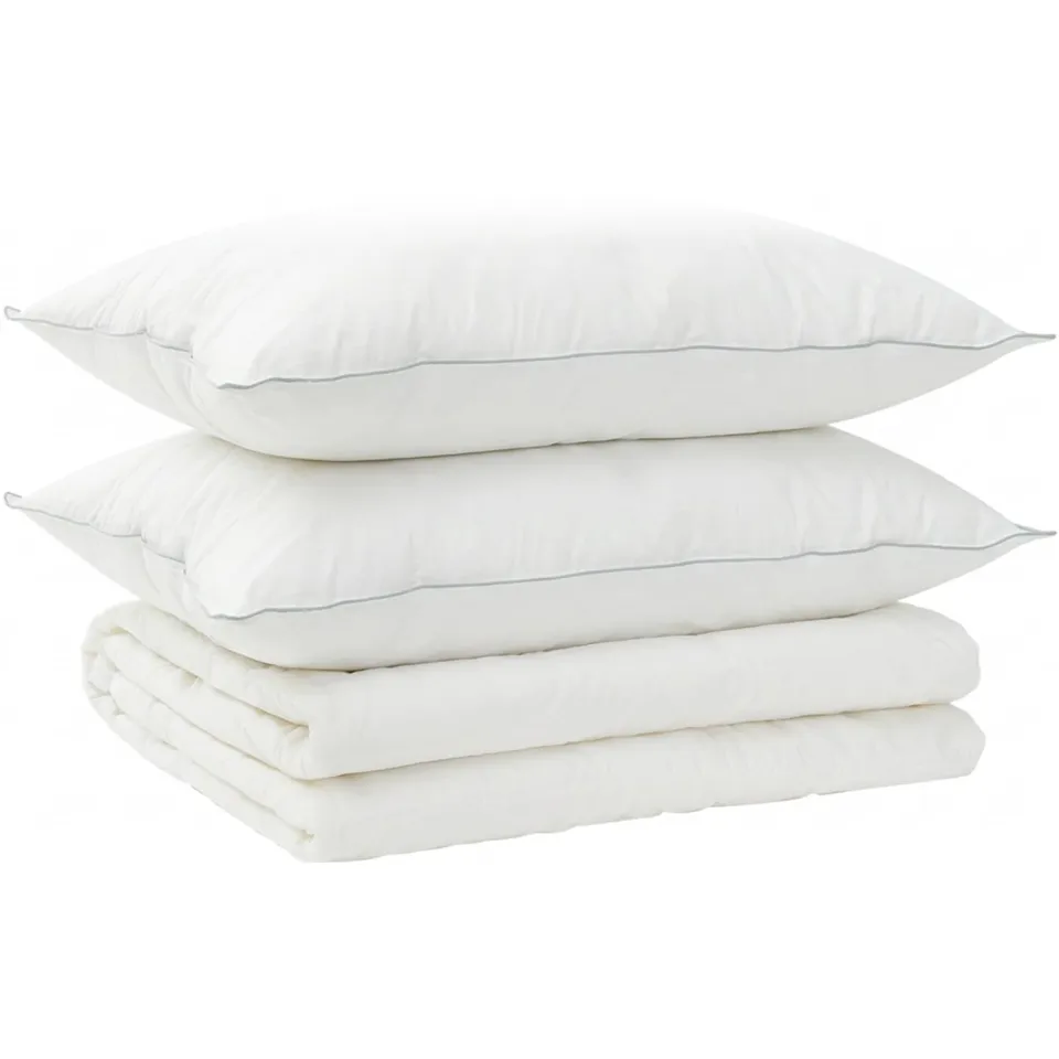 vidaXL Dekbed en Kussen Set 3 st 140x220 cm Zomer 200 GSM Wol Wit, foto 3