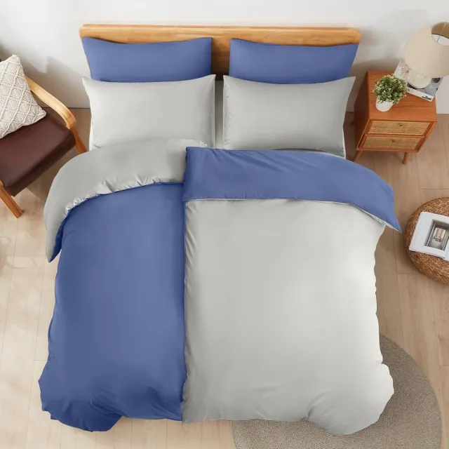 Riokem ® Hoogwaardige Katoenen Beddengoed Set Met Ademend Katoen En Rits blauw