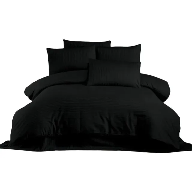 bigbuy Home Dekbedovertrek set Zwart Bed van 200 3 Onderdelen