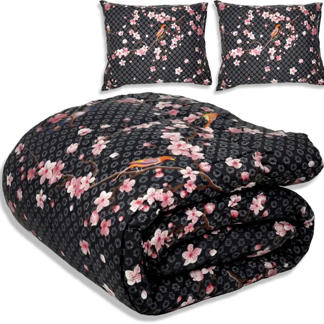 Litalente Dekbed zonder overtrek - All year 200x220cm - Japans zwart - Wasbaar Dekbed Zonder Overtrek – Hypoallergeen & Antibacterieel – 30 dagen proefslapen - Wasbaar hoesloos dekbed - Bedrukt dekbed - zomerdekbed & winterdekbed