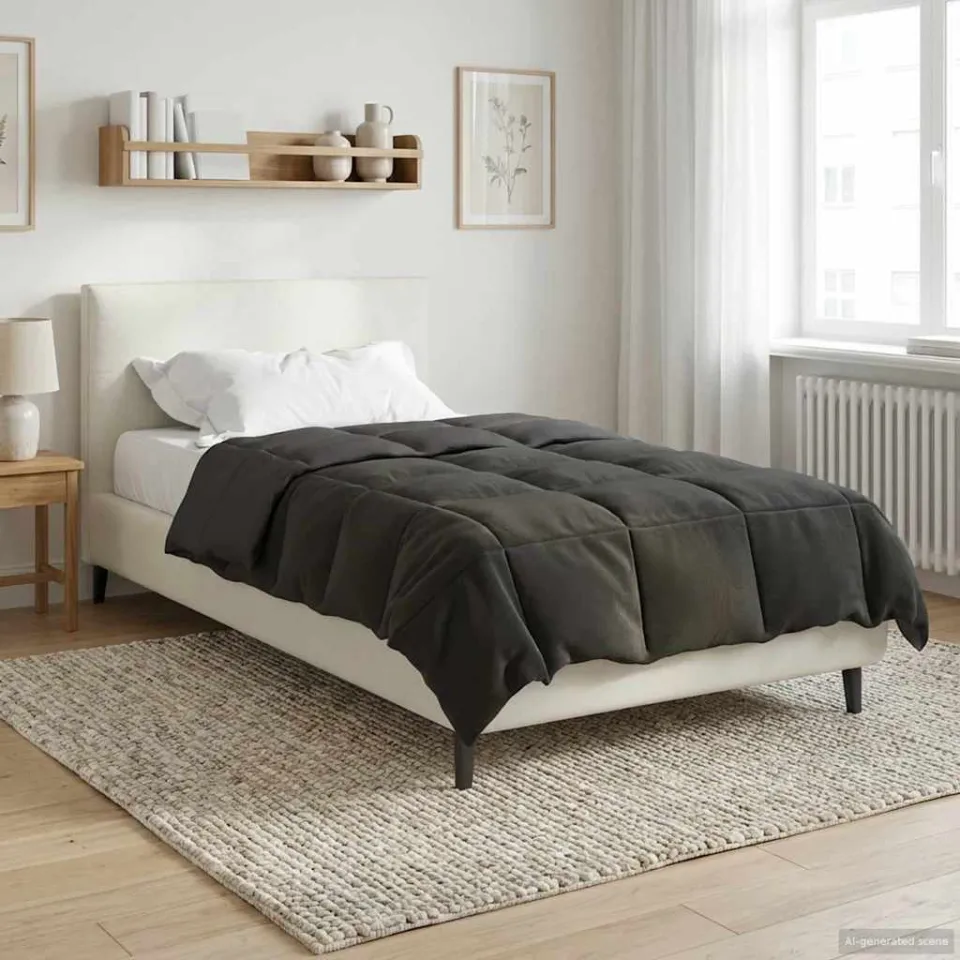 vidaXL Zomer Dekbed 140 x 220 cm Zomer Microfiber (100% polyester) anthraciet, foto 4
