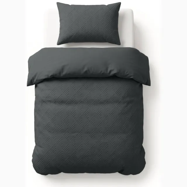 Sleeptime Modern Geo 3D Dekbedovertrek - Inclusief 1 Kussensloop - Antraciet Anthracite