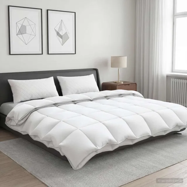 vidaXL Dekbed FULDA 240 x 260 cm 4 seizoenen 310 GSM 90% Gansendons Wit
