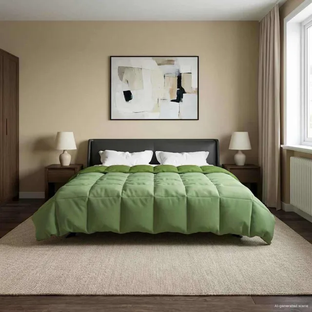 vidaXL Zomer Dekbed 200 x 220 cm Zomer Microfiber (100% polyester) Groen