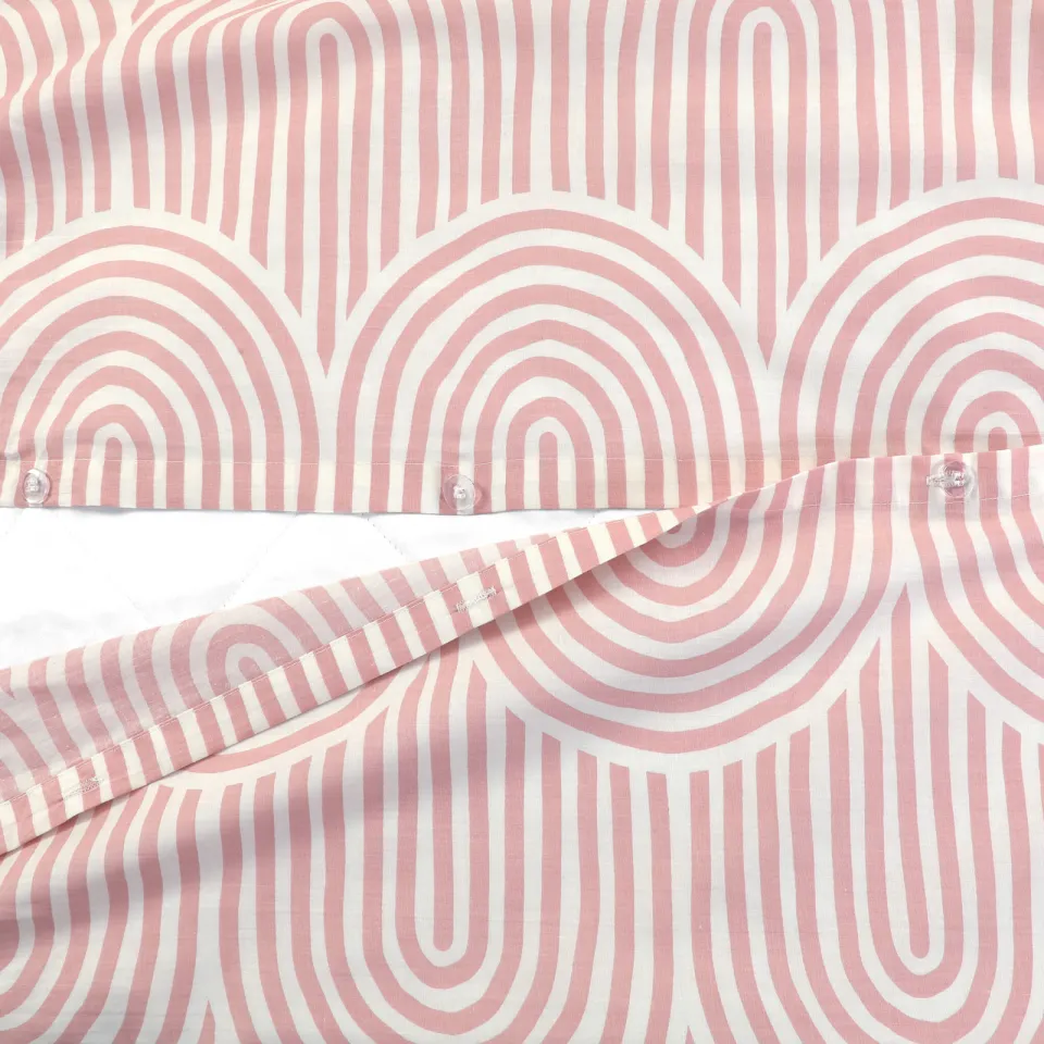 NOUS Living Rainbow katoenen grafische 2-persoons dekbedovertrek 200x220 cm - roze, foto 7
