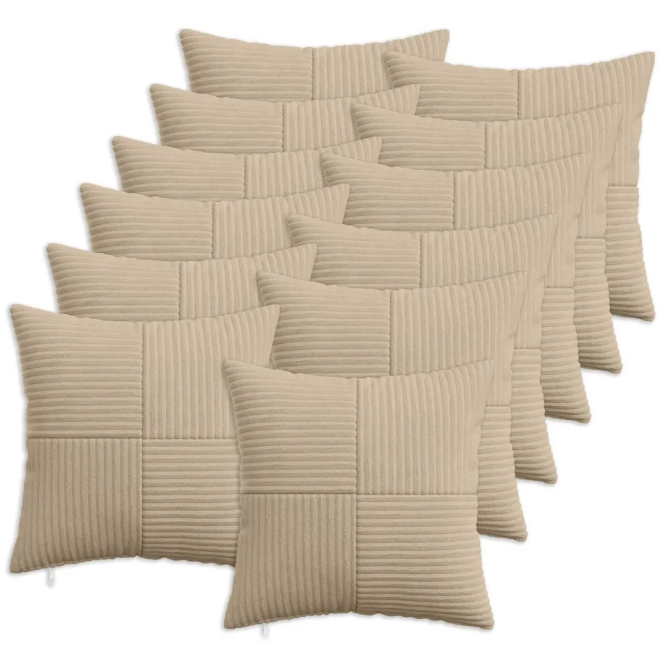 vidaXL Kussensloop 12 st ALMELO Taupe 40 x 40 cm corduroy, foto 3