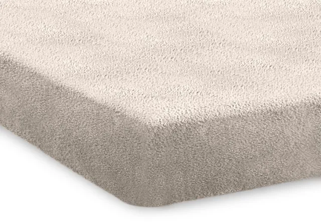 Eleganzzz Hoeslaken 200 gr/m2 Hoogwaardig Teddy Pluche 35cm Hoekhoogte - Off White - 180x220 - Hoeslakens - Lits Jumeaux - Fluffy Hoeslaken