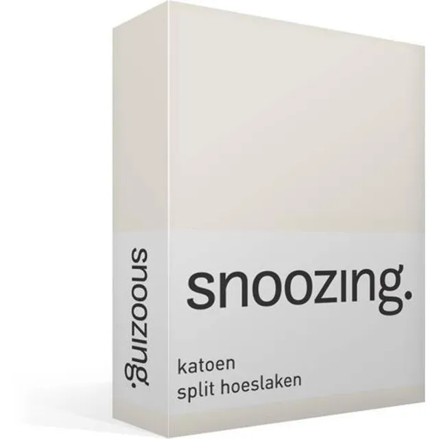 Snoozing Katoen - Split-hoeslaken - Lits-jumeaux - 180x210/220 cm - Ivoor