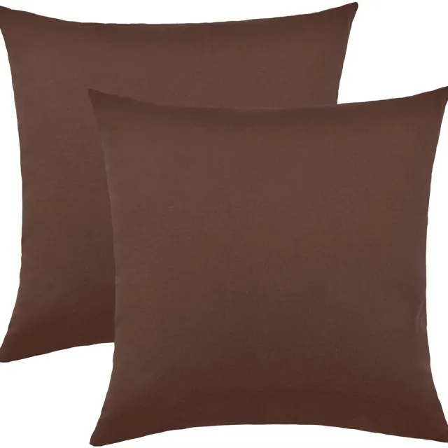 Ibenzoa Set van 2 Luxe Kussenhoezen in Verschillende Maten en Kleuren, Chocoladebruin, 40 x 40 cm