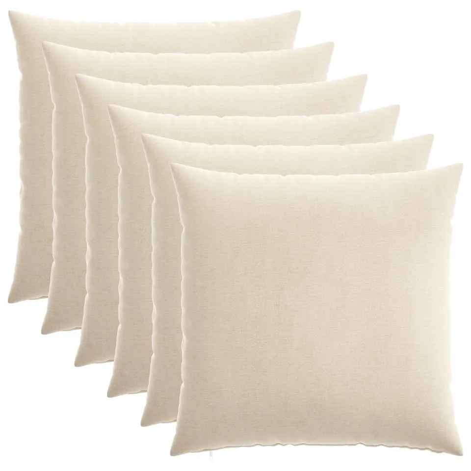 vidaXL Kussensloop 6 st HEERLEN Crèmekleurig 65 x 65 cm Chenille Stof, foto 3