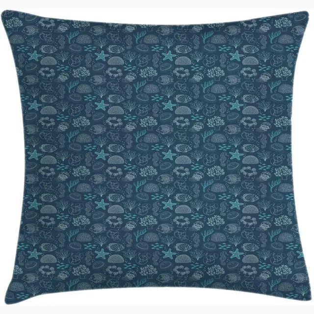 ABAKUHAUS kwal kussenhoes – marine monochroom – dubbelzijdig 50x50 cm – petrol Petrol Blau